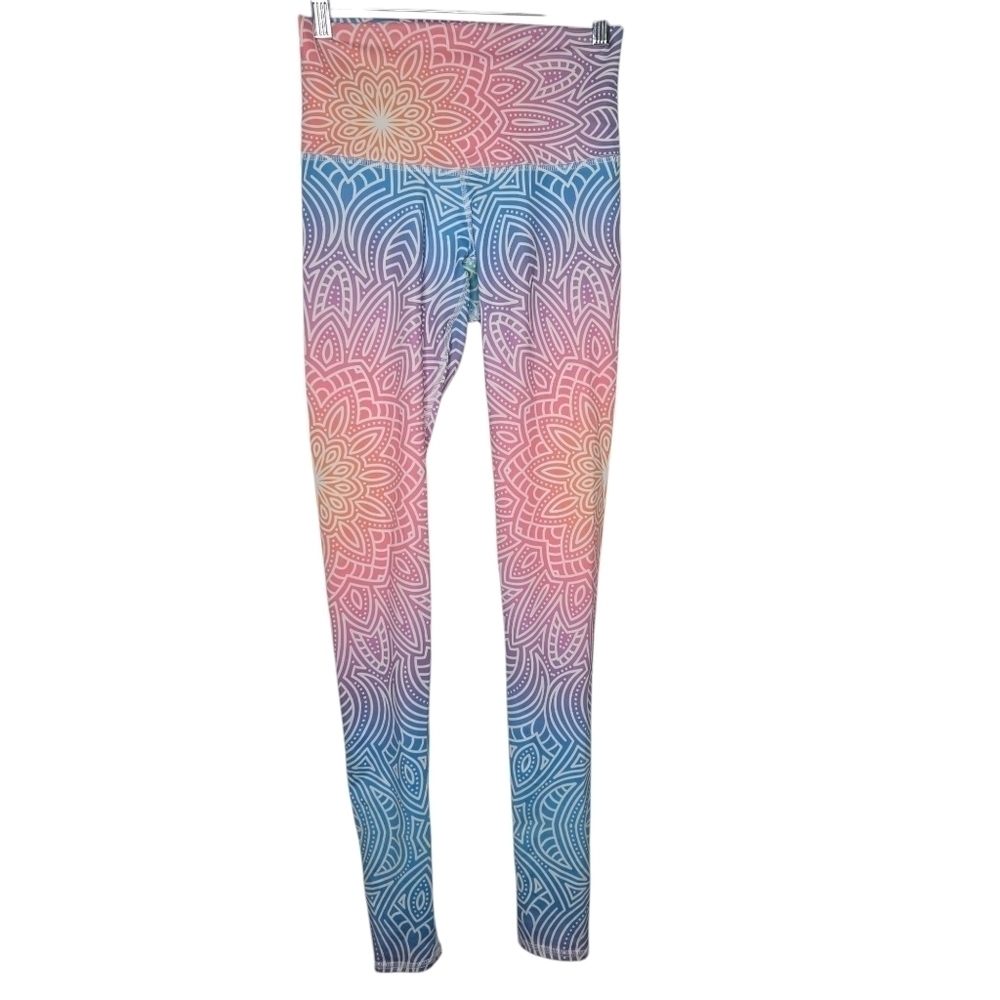 Tree Tribe Womens Bright Vibes Pastel Mandala Print Leggings Size Medium